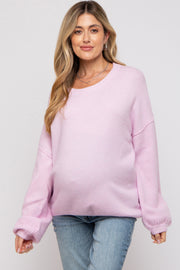 Light Pink Basic Drop Shoulder Maternity Sweater