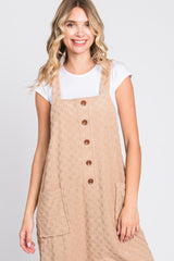 Taupe Checkered Soft Knit Overall