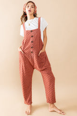 Rust Checkered Soft Knit Overall