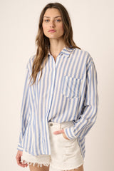 Blue Striped Button Down Shirt