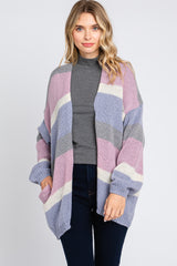 Multi-Color Striped Open Knit Cardigan