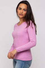 Mauve Basic Raglan Sleeve Sweater Top