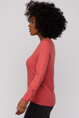 Rust Basic Raglan Sleeve Sweater Top