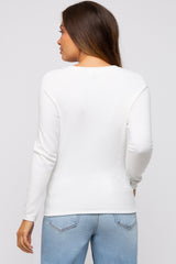 Ivory Basic Raglan Sleeve Maternity Sweater Top