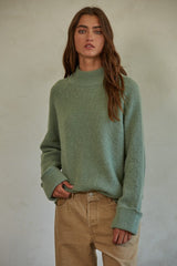 Green Mock Neck Sweater