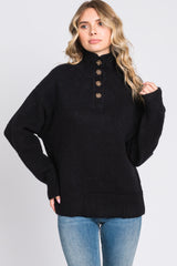 Black Button Front Sweater