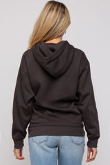 Charcoal Basic Fleece Maternity Hoodie