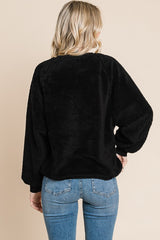 Black Faux Fur Sweatshirt