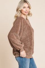 Brown Faux Fur Sweatshirt