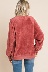 Rust Faux Fur Sweatshirt