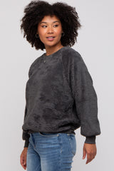 Charcoal Faux Fur Sweatshirt