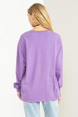 Lavender Oversized Long Sleeve Top