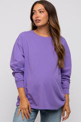 Lavender Oversized Long Sleeve Maternity Top