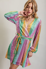 Rainbow Mini Flare Dress