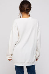 Cream Oversized Brushed Knit Long Sleeve Maternity Top