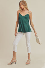 Emerald Satin Tie Tank