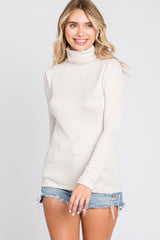 Beige Ribbed Maternity Top