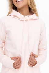 Light Pink Hooded Long Sleeve Active Top