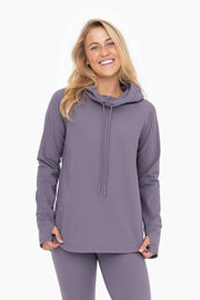 Charcoal Hooded Long Sleeve Active Top