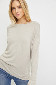 Beige Knit Long Sleeve Top