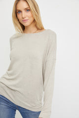 Beige Knit Long Sleeve Maternity Top