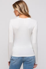 Ivory Long Sleeve Maternity Top