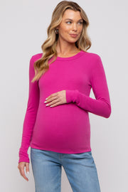 Fuchsia Long Sleeve Maternity Top