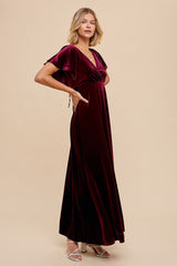 Burgundy Velvet Maxi Dress