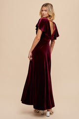 Burgundy Velvet Maxi Dress