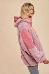 Mauve Sherpa Hooded Pullover