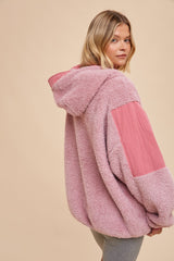 Mauve Sherpa Hooded Pullover