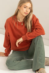 Rust Basic Fleece Sweatshirt