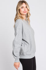 Heather Grey Basic Fleece Sweatshirt