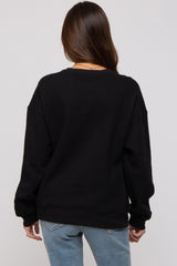 Black Basic Fleece Maternity Sweatshirt