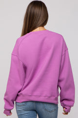 Lavender Basic Fleece Maternity Sweatshirt