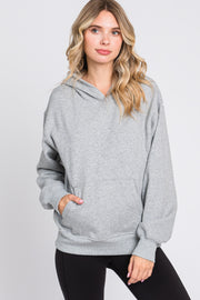 Heather Grey Front Pocket Hooded Fleece Sweatshirt