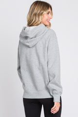 Heather Grey Front Pocket Hooded Fleece Sweatshirt