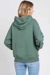 Green Front Pocket Hooded Fleece Sweatshirt