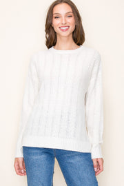 Ivory Pattern Knit Sweater