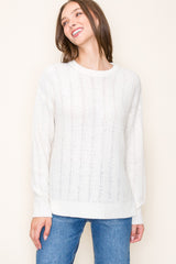 Ivory Pattern Knit Sweater