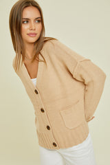 Oatmeal Button Up Sweater Cardigan