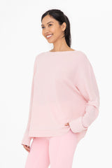 Light Pink Waffle Knit Long Sleeve Top