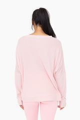 Light Pink Waffle Knit Long Sleeve Top