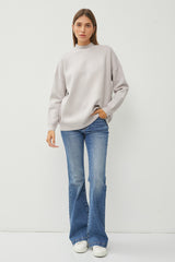 Silver Mock Neck Maternity Sweater