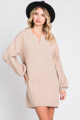 Taupe Mini Sweater Dress