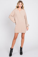 Taupe Mini Sweater Dress