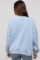 Blue Dropped Shoulder Maternity Sweatshirt