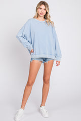 Blue Dropped Shoulder Sweatshirt