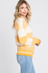 Yellow Fuzzy Striped Sweater