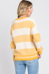 Yellow Fuzzy Striped Sweater